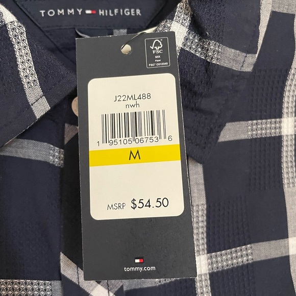 Tommy Hilfiger navy shirt sz M - Picture 5 of 6
